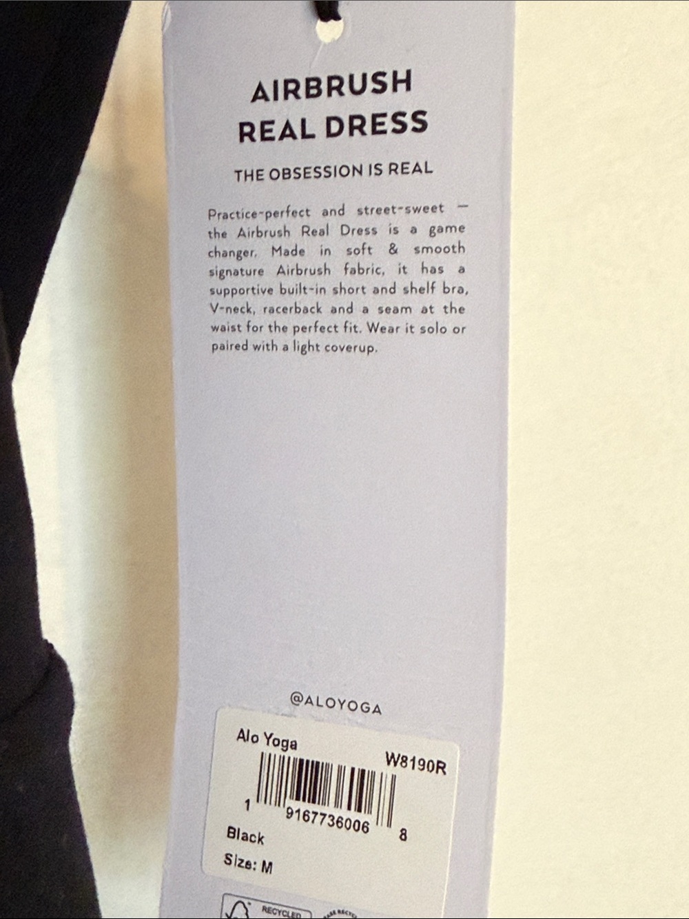 NWT alo yoga Airbrush Real Dress in Black - Picture 2 of 9
